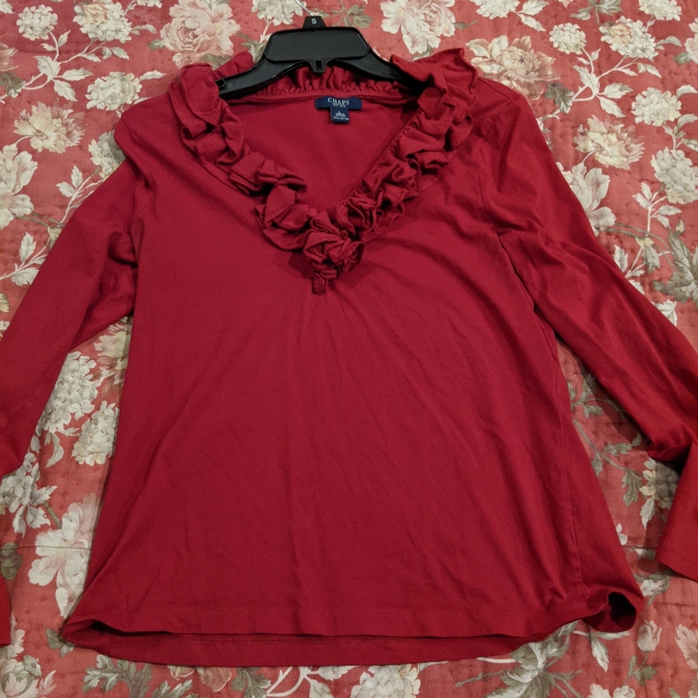 Chaps long sleeve red shirt
